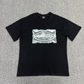 Silver Graphic Print Black T-Shirt Unisex Streetwear Casual Short Sleeve Tee