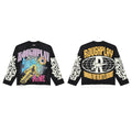 Retro Graphic Print Long Sleeve Cotton T-Shirt Unisex Oversized