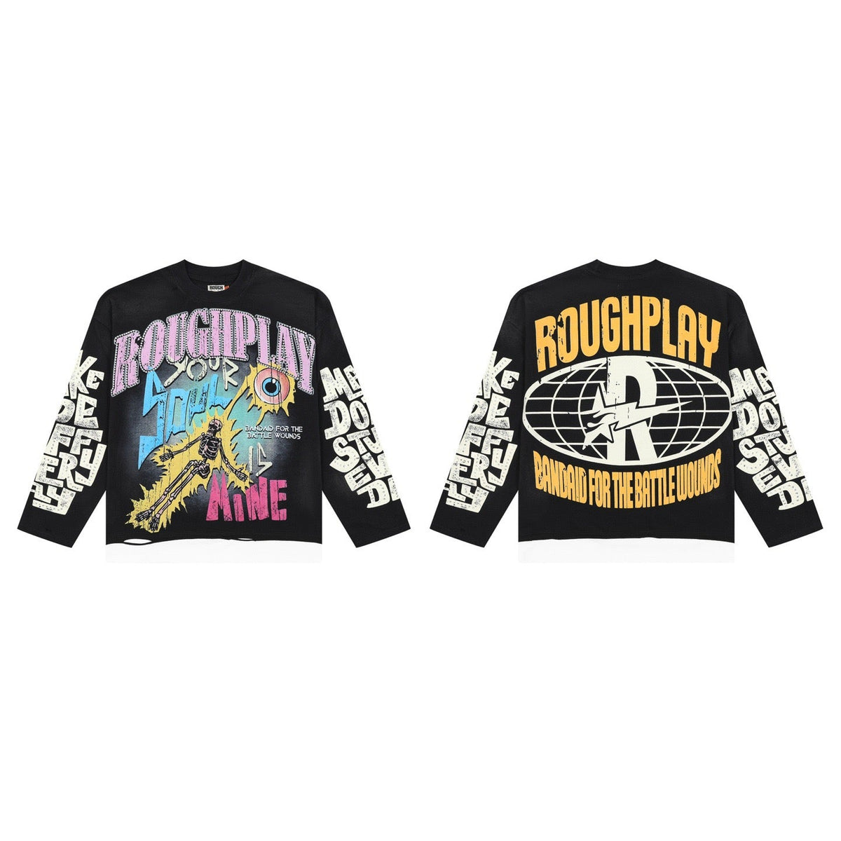 Retro Graphic Print Long Sleeve Cotton T-Shirt Unisex Oversized
