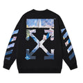 Off-White Blue Artwork Arrow Graphic Sweatshirt Black