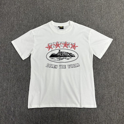 Black Graphic Print T-Shirt Unisex Streetwear Casual Short Sleeve Tee