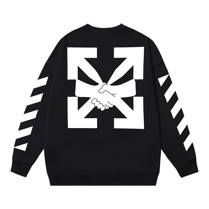 Off-White Arrow Handshake Graphic Sweatshirt Black