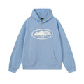 Light Blue Graphic Hoodie Unisex Streetwear Casual Pullover Sweatshirt