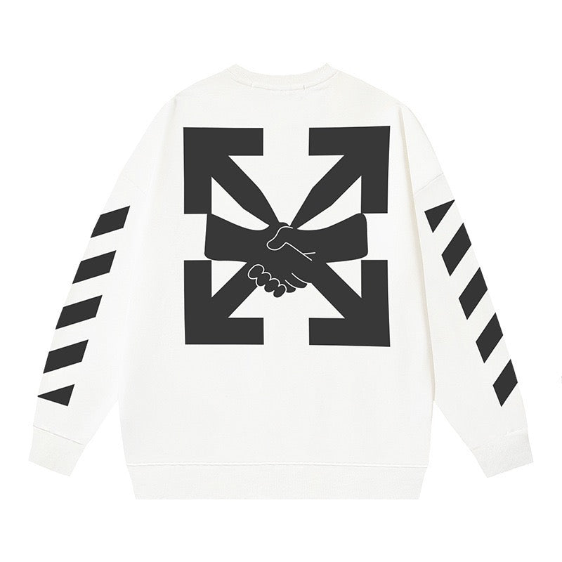 Off-White Arrow Handshake Graphic Sweatshirt White