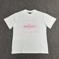 Pink Graphic Print White T-Shirt Unisex Streetwear Casual Short Sleeve Tee