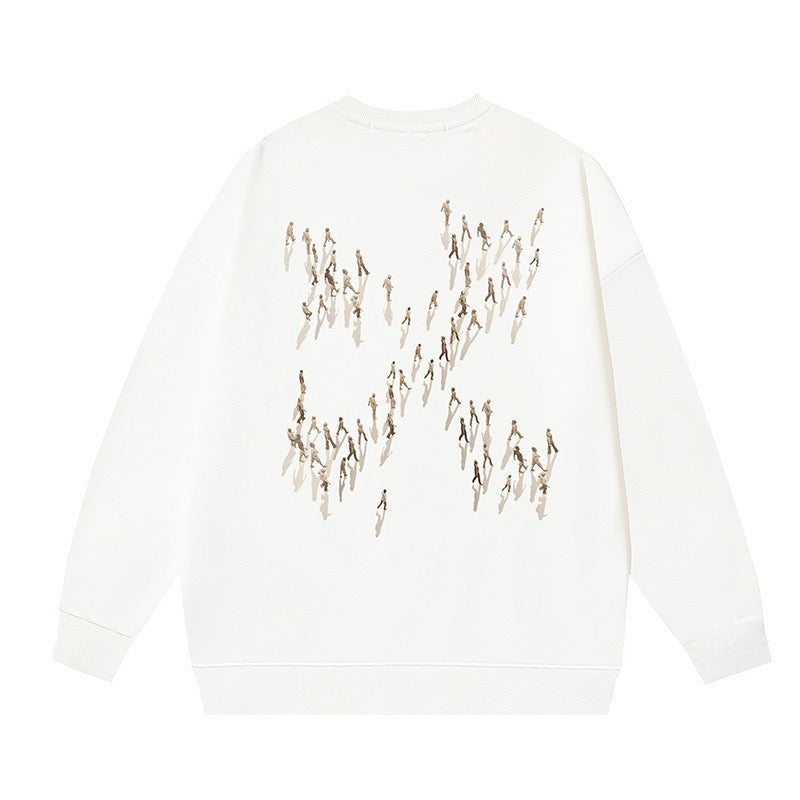 OFF WHITE Figure Print Crewneck Sweatshirt White