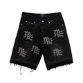 Black “ME” Rhinestone Denim Shorts