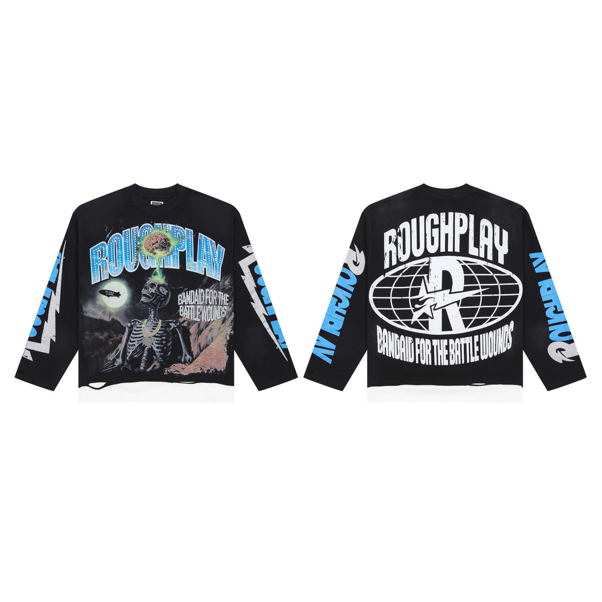 Men's Vintage Skeleton Graphic Oversized Long Sleeve T-Shirt – Retro Streetwear Cotton Tee