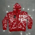 EMOTION NEVER DIE Graffiti Paint Zip Hoodie