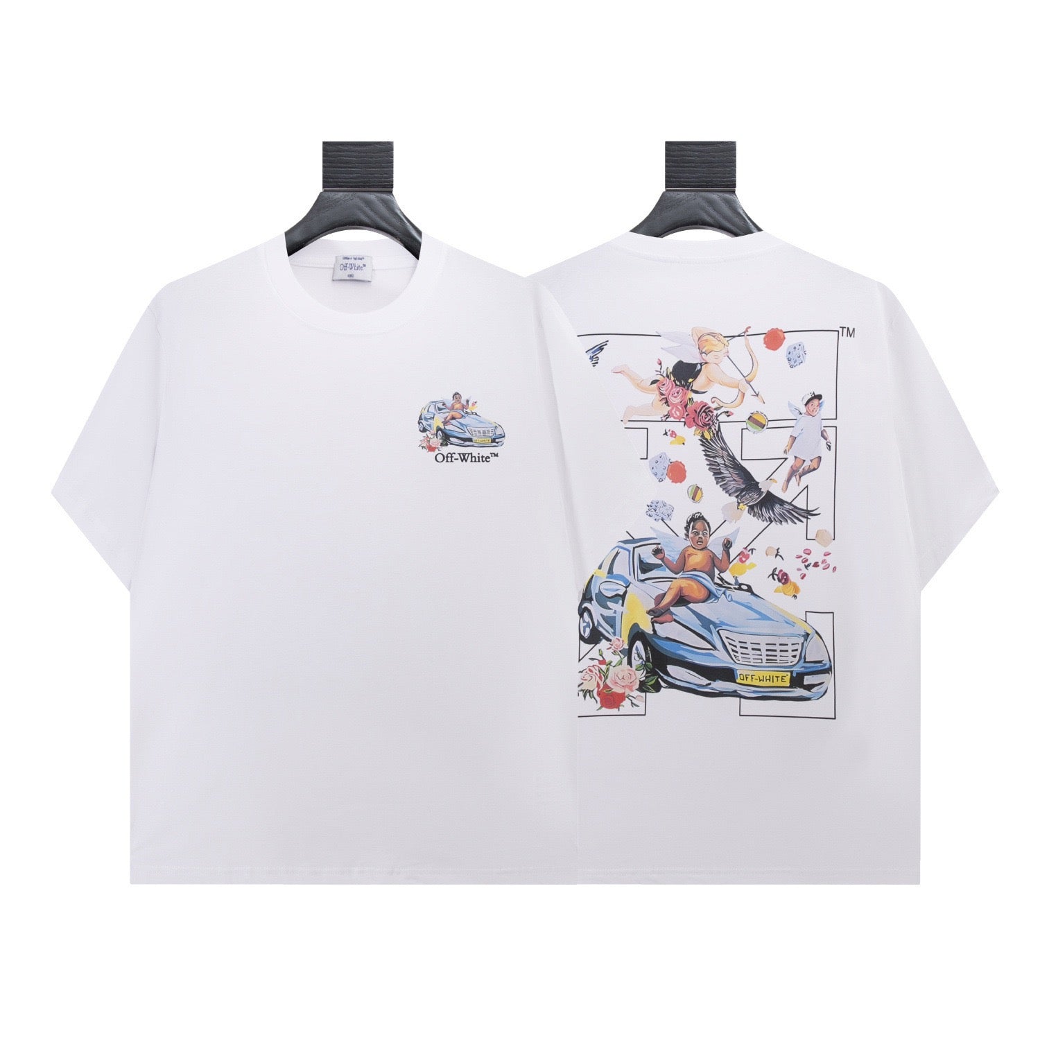 Off-White Artistic Car Graphic T-Shirt