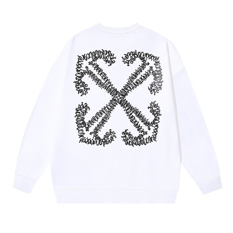 OFF WHITE Arrow Logo Crewneck Sweatshirt White