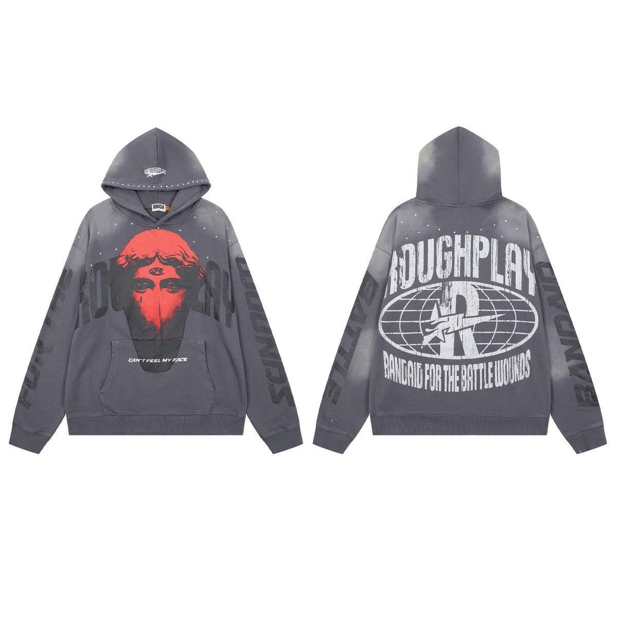 Men's Vintage Statue Graphic Oversized Hoodie – Gothic Streetwear Pullover Sweatshirt