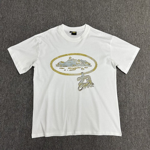 Black Graphic Print T-Shirt Unisex Streetwear Casual Short Sleeve Tee