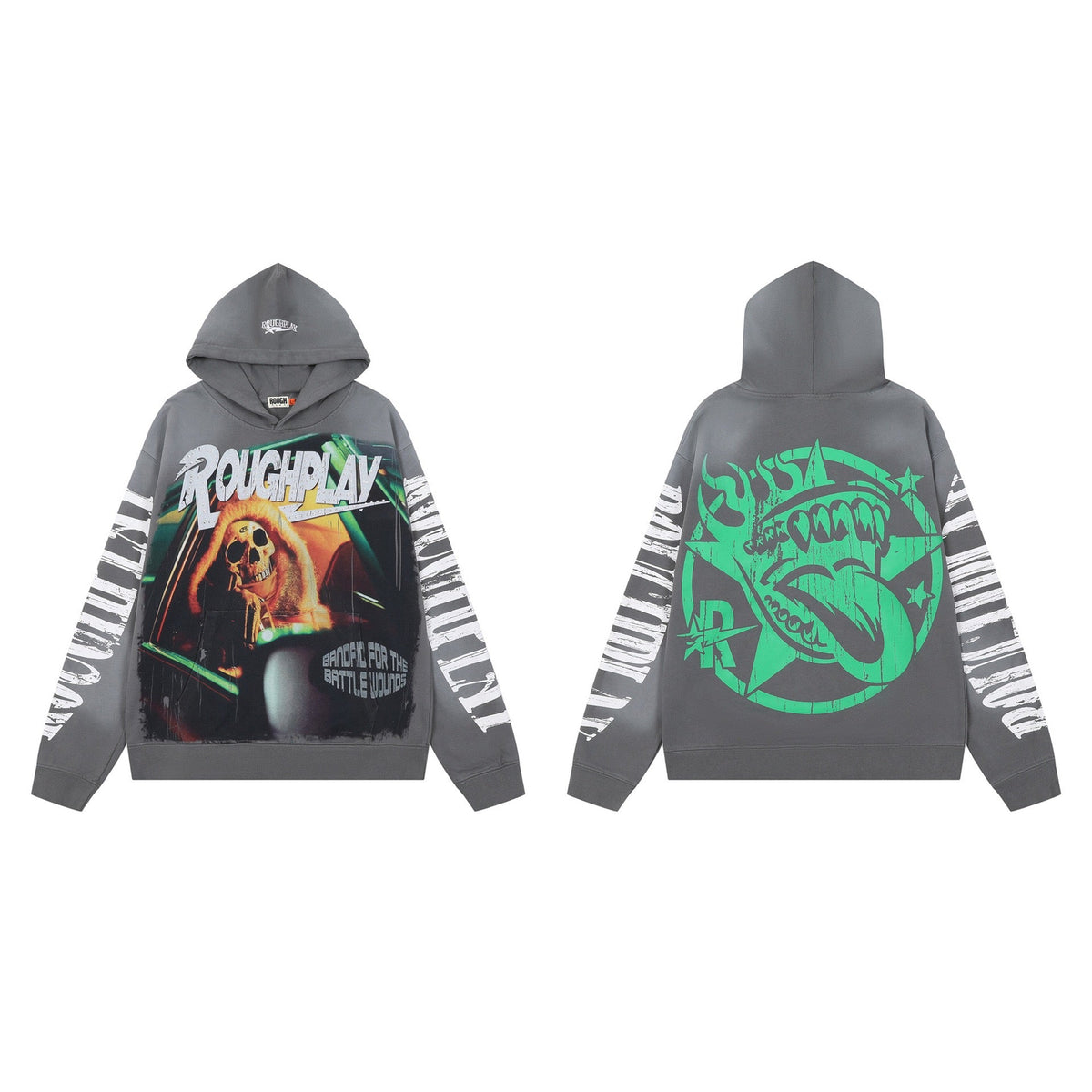 Men's Vintage Skeleton Graphic Oversized Hoodie – Streetwear Pullover Sweatshirt