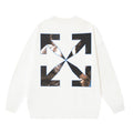 OFF WHITE Painting Arrow Graphic Crewneck Sweatshirt White