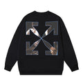 OFF WHITE Painting Arrow Graphic Crewneck Sweatshirt Black