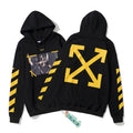 Off-White Black Yellow Arrow Graphic Hoodie