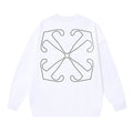 OFF WHITE Outline Arrow Logo Crewneck Sweatshirt White