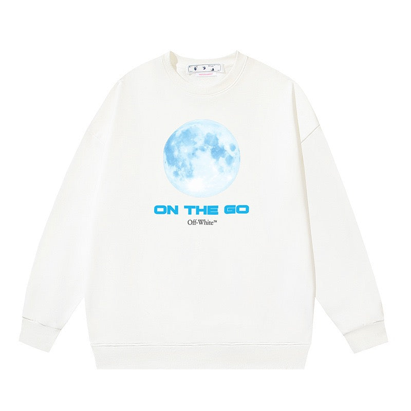 OFF WHITE On The Go Moon Graphic Crewneck Sweatshirt