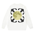 OFF WHITE Moon Arrow Logo Crewneck Sweatshirt White