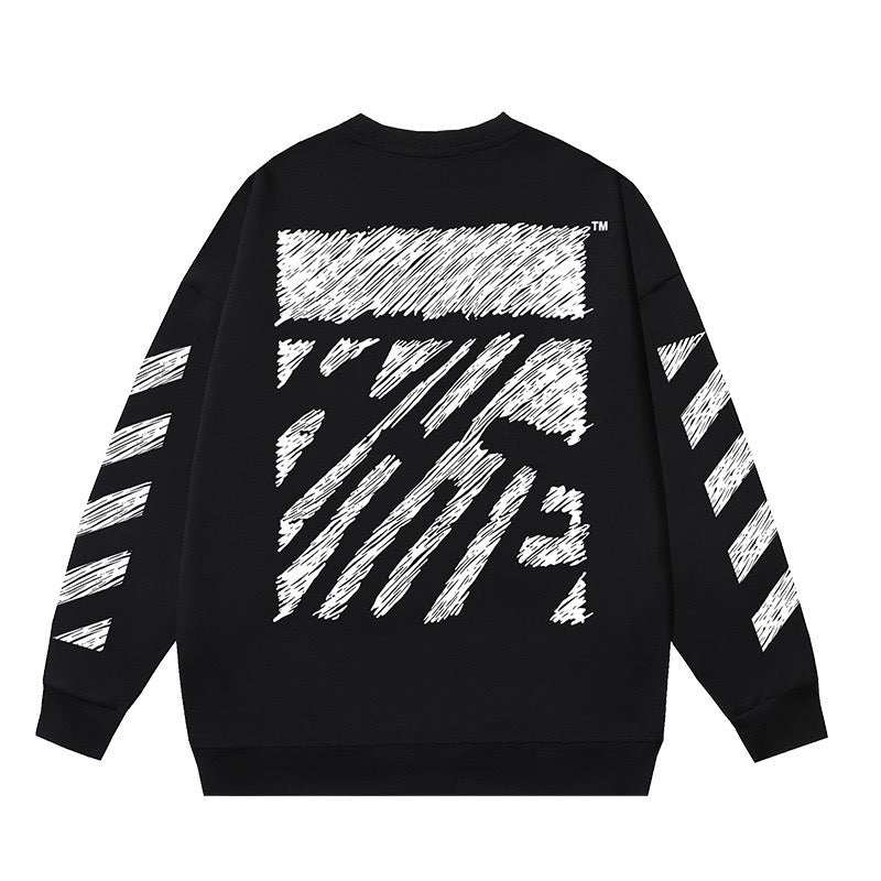 OFF WHITE Scribble Arrow Graphic Crewneck Sweatshirt Black