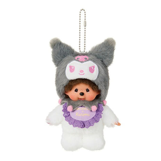 Monchhichi Sanrio Characters Kuromi x Monchhichi Plush Keychain