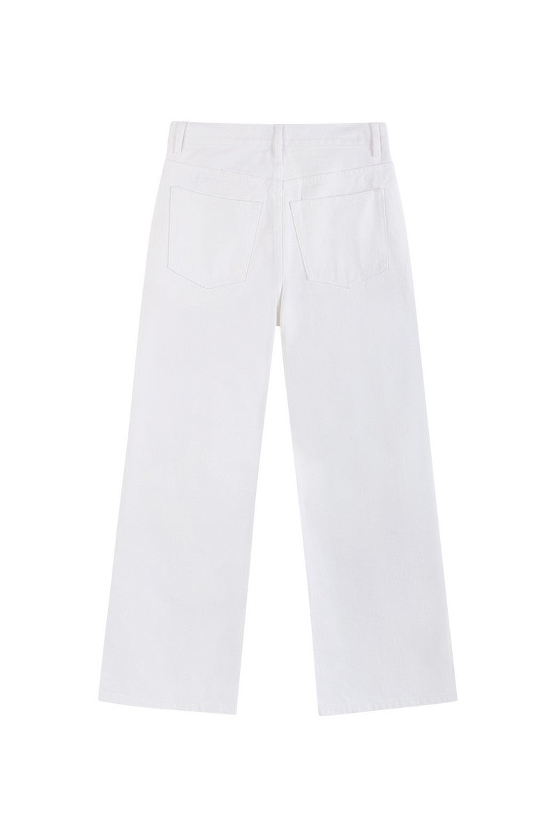 White Flare Washed Jeans