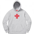 Supreme Cross Box Logo Hooded Sweatshirt - Heather Grey