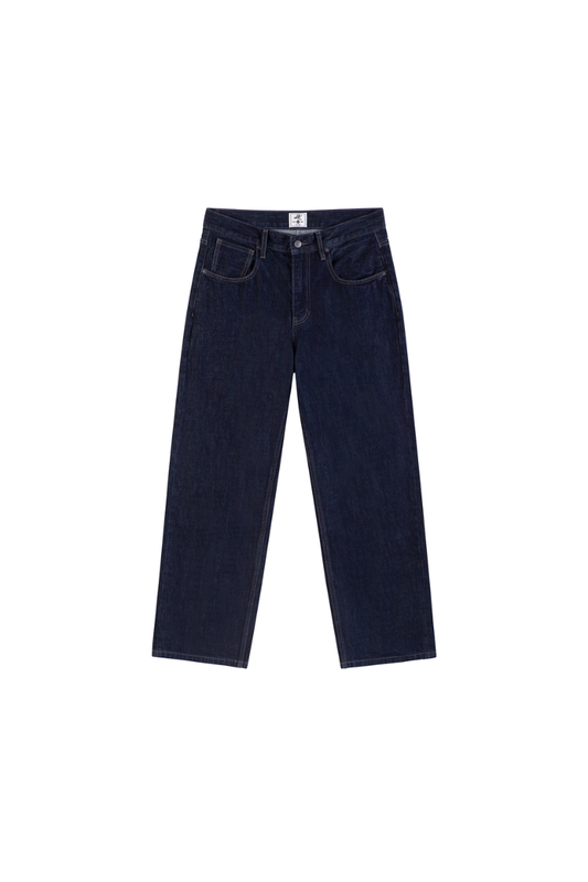 Raw Washed Straight Leg Jeans