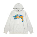 STUSSY Stock Logo Pullover Hoodie – Grey
