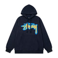 STUSSY Stock Logo Pullover Hoodie – Navy