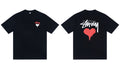 STUSSY Heart Logo Black T-Shirt