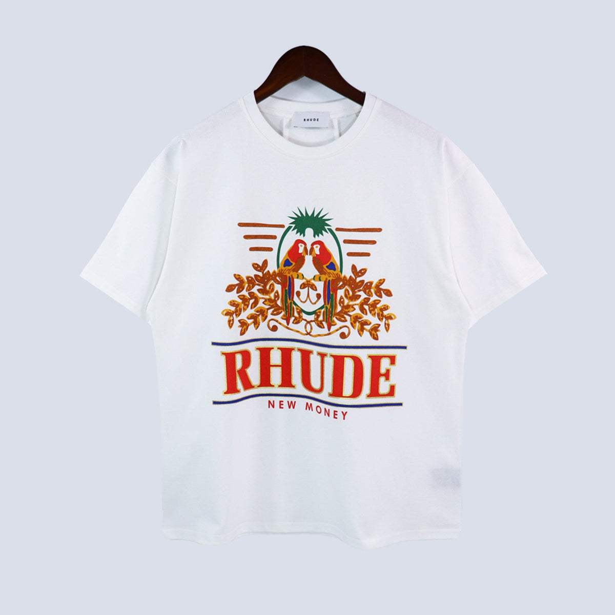 RHUDE New Money Parrot Graphic T-Shirt White