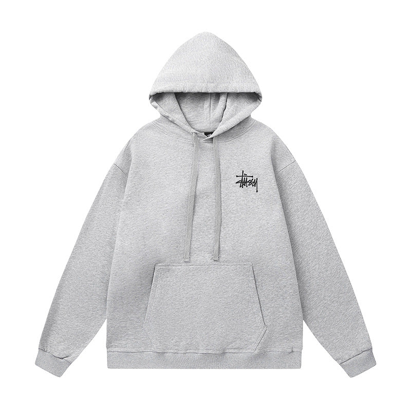 STUSSY Basic Logo Grey Pullover Hoodie
