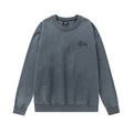 STUSSY Basic Logo Charcoal Grey Crewneck Sweatshirt