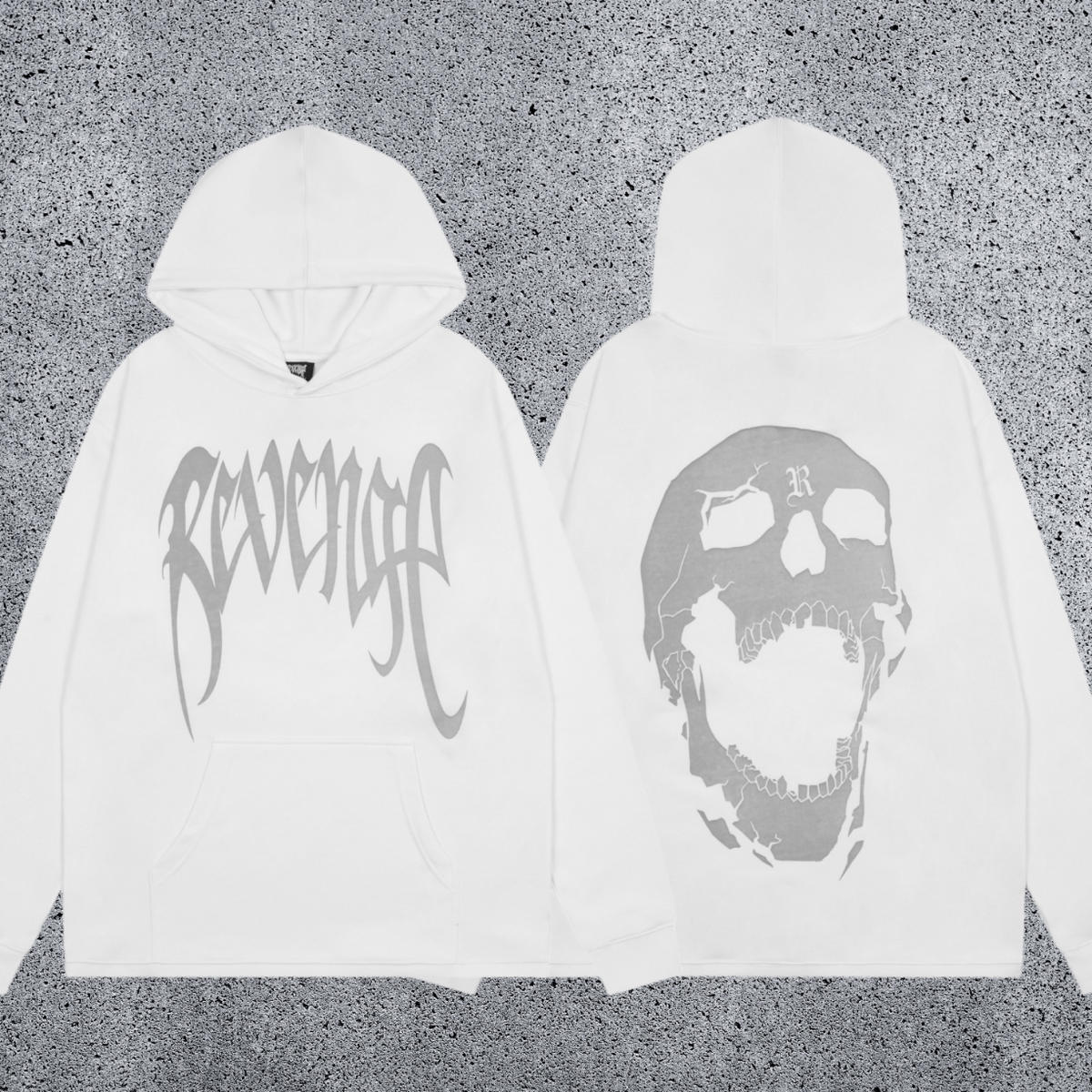 REVENGE Skull Graphic Pullover Hoodie