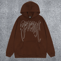 REVENGE Brown Outline Graphic Pullover Hoodie