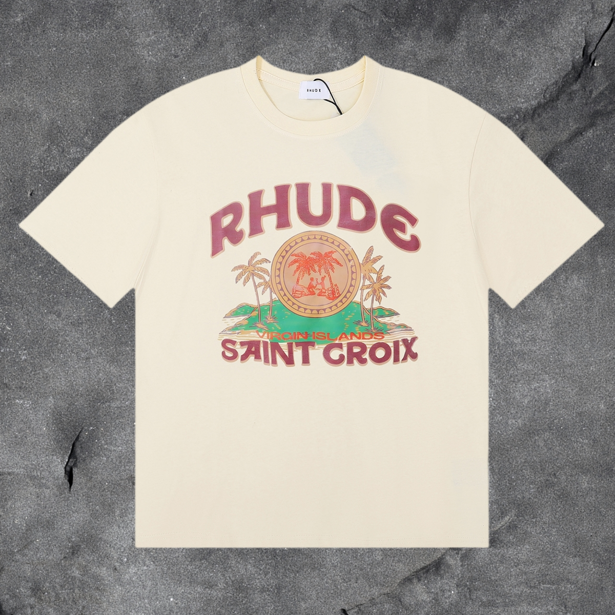 RHUDE Saint Croix Graphic T-Shirt – Cream