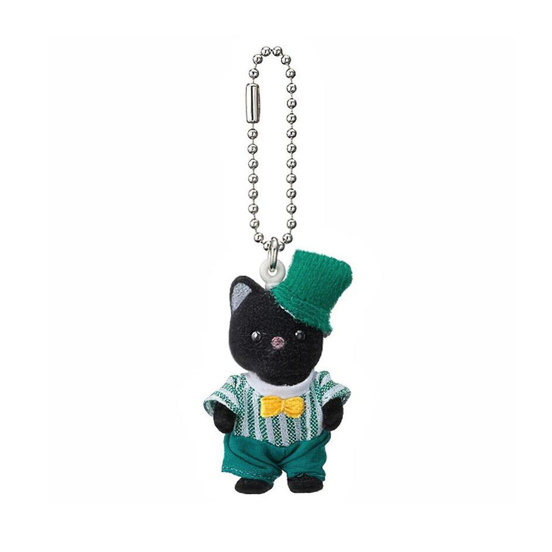 Sylvanian Families Tuxedo Cat Baby Emerald Green Keychain