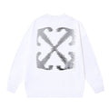 Off-White Distressed Arrow Graphic Sweatshirt White