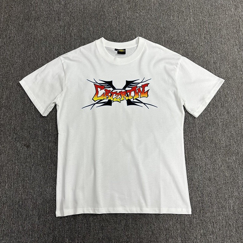 Graphic Print White T-Shirt Unisex Streetwear Casual Short Sleeve Tee