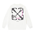 OFF WHITE Moon Arrow Logo Crewneck Sweatshirt White
