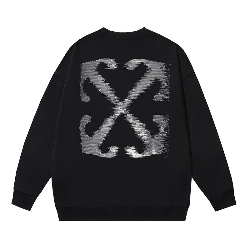 Off-White Distressed Arrow Graphic Sweatshirt Black