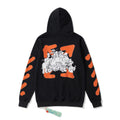 Off-White Black Orange Graphic Hoodie