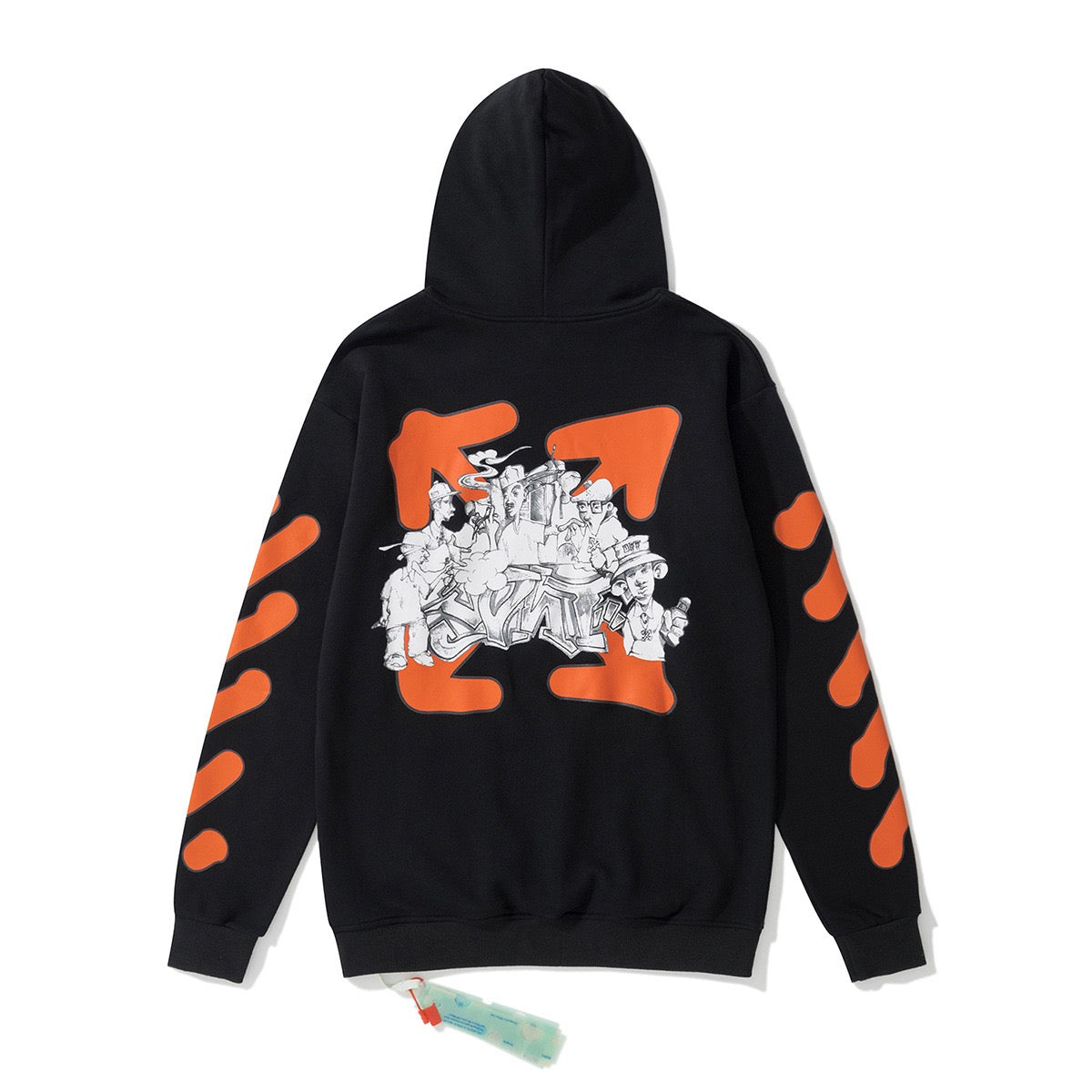Off-White Black Orange Graphic Hoodie