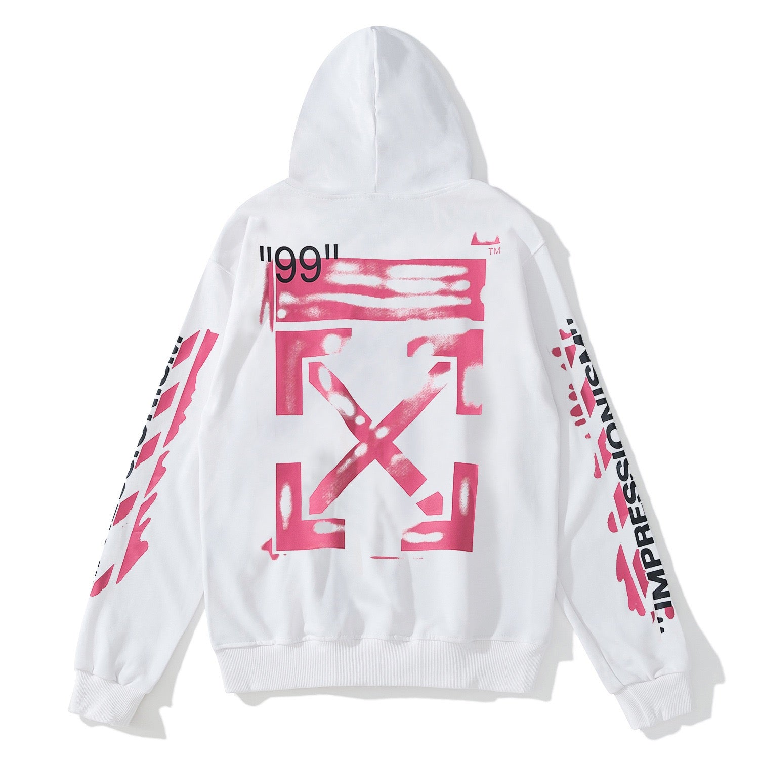 Off-White™ White Pink Arrow Graphic Pullover Hoodie