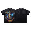 MAJESTIK Fire Dept Vintage Graphic T-Shirt