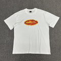 Red Yellow Graphic Print White T-Shirt Unisex Streetwear Casual Short Sleeve Tee