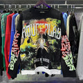 Vintage Rough Play Skeleton Graphic Long Sleeve T-Shirt – Distressed Streetwear Oversized Tee