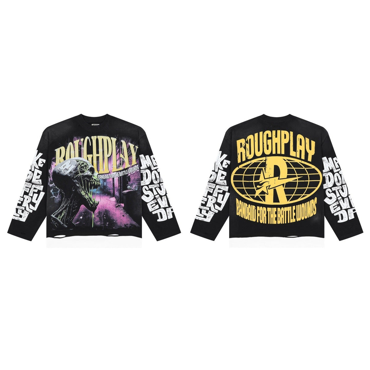 Men's Vintage Skeleton Graphic Oversized Long Sleeve T-Shirt – Gothic Streetwear Cotton Tee